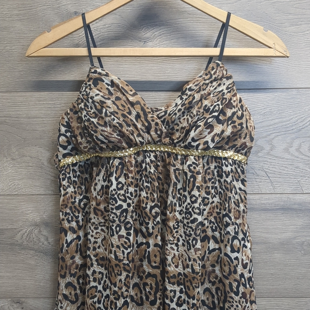 Ruby Rox Y2k Leopard Print Spaghetti Strap Top Wo… - image 1
